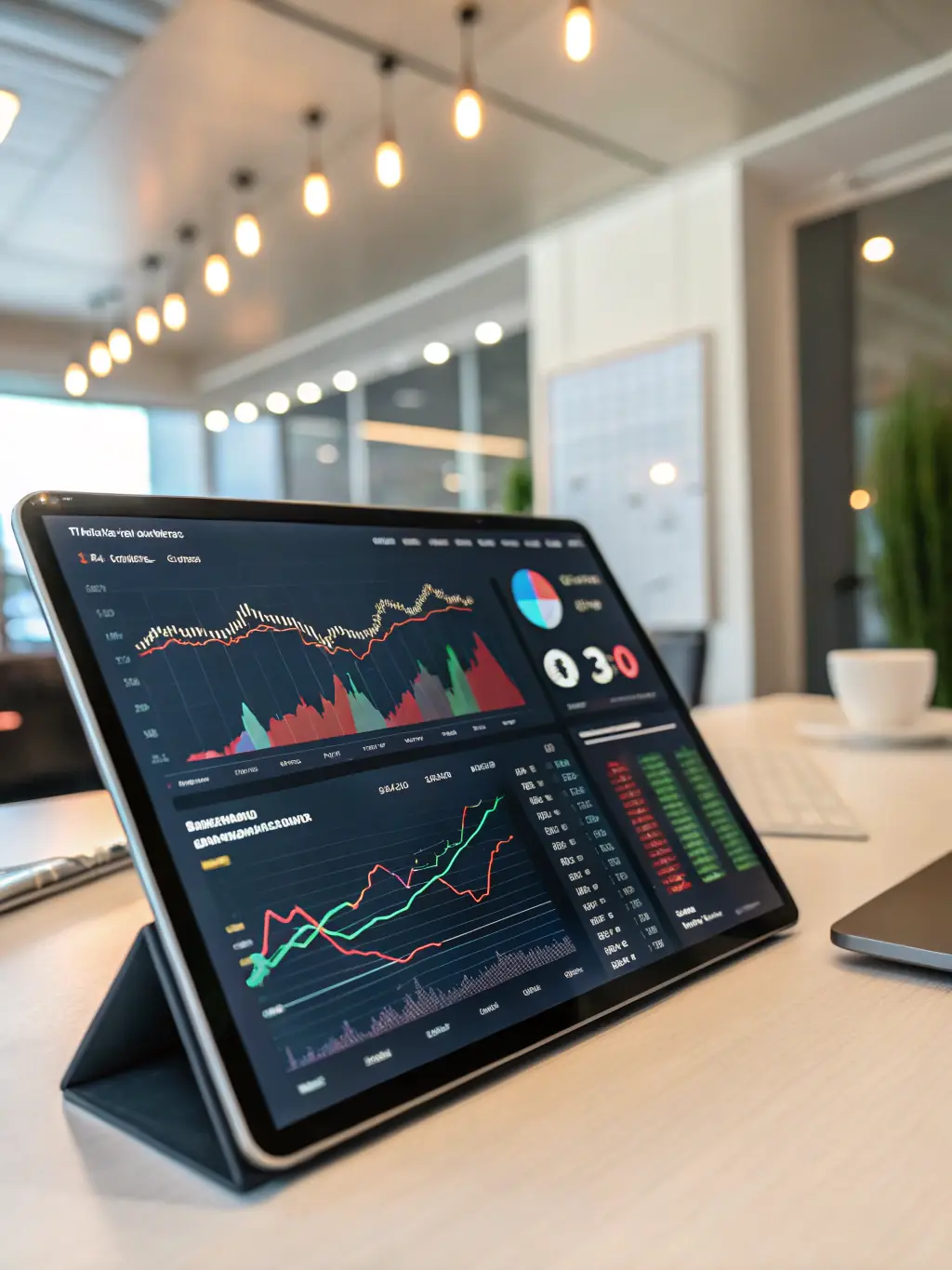 A detailed image showcasing a comprehensive financial report with various charts, graphs, and data visualizations, emphasizing key performance indicators and financial trends for Procurify-ap.com.