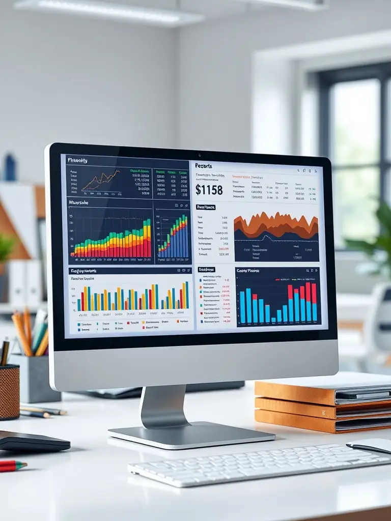 An image of a complex financial model displayed on a large screen, with multiple data points and interconnected lines, representing comprehensive financial modeling.